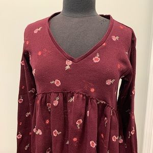 Altar’d State waffle weave floral top Medium
